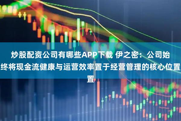 炒股配资公司有哪些APP下载 伊之密:公司始终将现金流健康与运营效率置于经营管理的核心位置